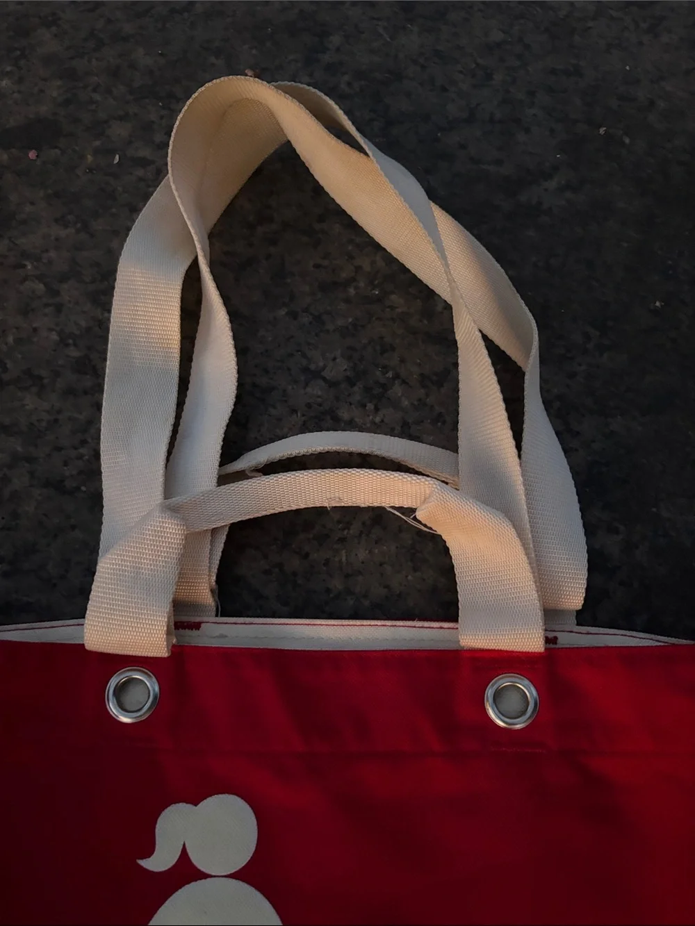 Reisenthel Motherchildbag Red Canvas Tote Bag with White Handles